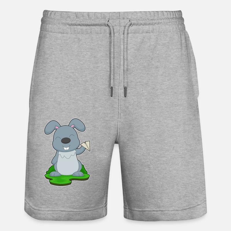 Lapin Avion en papier - Short de jogging bio TRAINER Stanley/Stella unisexe - gris chiné