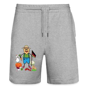 Producteurs d’arachides Producteurs Légumes Allemagne Drapeau - Short de jogging bio TRAINER Stanley/Stella unisexe - gris chiné - Devant - Nik (191cm) & Marisol (170cm)
