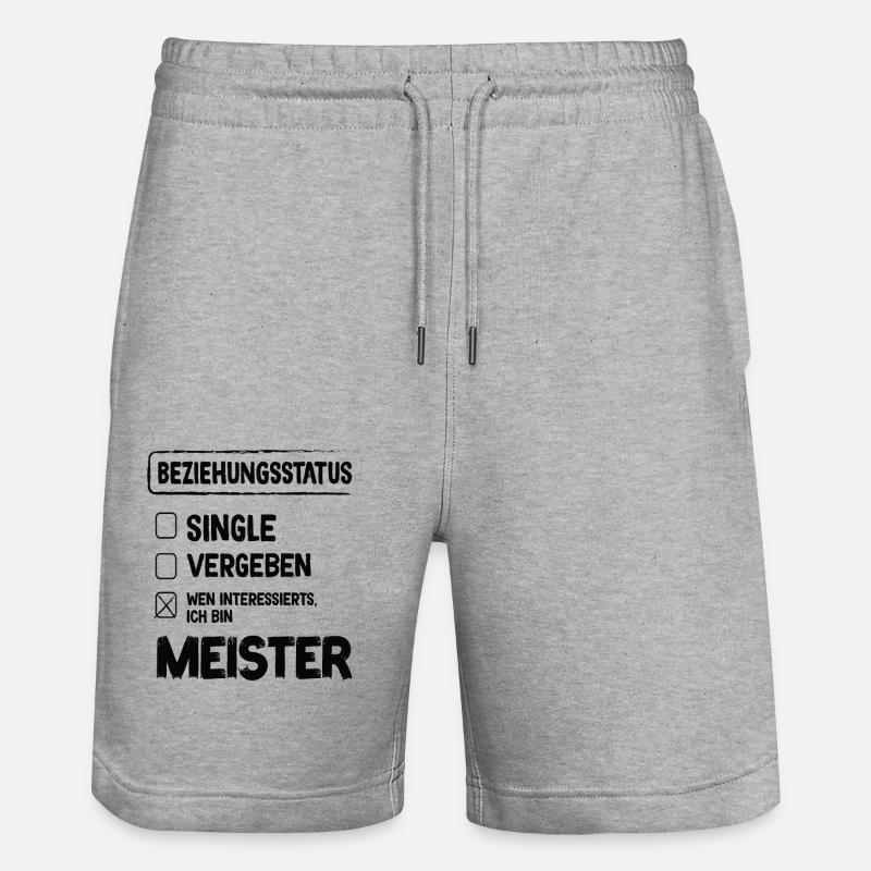 Master Relationship Status Master Craft - Stanley/Stella Trainer økologiske unisex joggingshorts - grå meleret