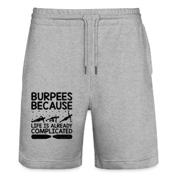 Sportlehrer Sportlehrer Schullehrer Schule Spor - Stanley/Stella Unisex Bio Joggingshorts Trainer  - Grau meliert - Vorne - Nik (191cm) & Marisol (170cm)
