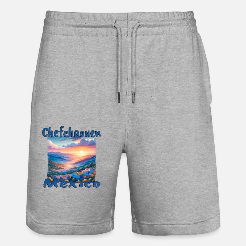 Chefchaouen, Mexique, Sunset Mountains - Short de jogging bio TRAINER Stanley/Stella unisexe - gris chiné