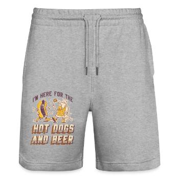 Hot Dog Adult Beer Vintage Je suis - Short de jogging bio TRAINER Stanley/Stella unisexe - gris chiné - Devant - Nik (191cm) & Marisol (170cm)