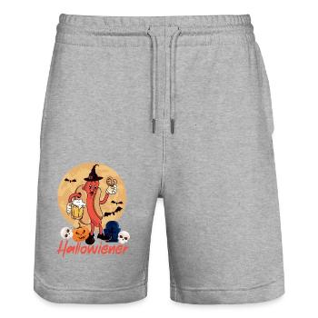 Hot Dog Adult Halloween Pun - Stanley/Stella Unisex Bio Joggingshorts Trainer  - Grau meliert - Vorne - Nik (191cm) & Marisol (170cm)