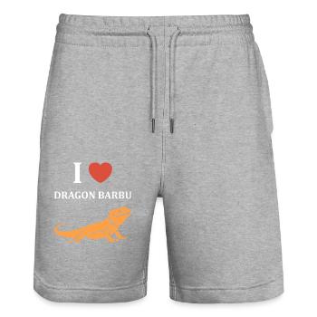 Dragon barbu - Short de jogging bio TRAINER Stanley/Stella unisexe - gris chiné - Devant - Nik (191cm) & Marisol (170cm)