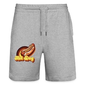 Hot Dog Adult Retro Vintage Hot - Stanley/Stella Unisex Bio Joggingshorts Trainer  - Grau meliert - Vorne - Nik (191cm) & Marisol (170cm)
