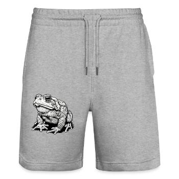 Toad Toads Toad - Stanley/Stella Trainer Unisex Organic Jogging Shorts - heather grey - Front - Nik (191cm) & Marisol (170cm)