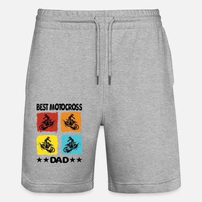 Meilleur père de motocross - Short de jogging bio TRAINER Stanley/Stella unisexe - gris chiné