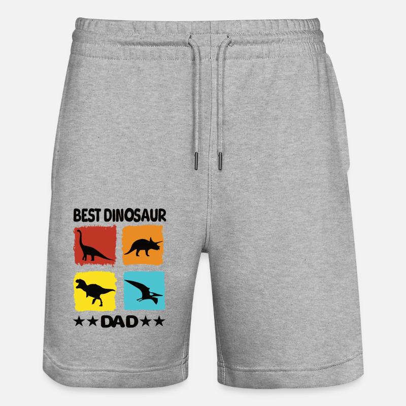 Meilleur papa dinosaure - Short de jogging bio TRAINER Stanley/Stella unisexe - gris chiné