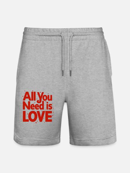 ALL YOU NEED IS LOVE - Stanley/Stella Trainer Unisex Organic Jogging Shorts - heather grey