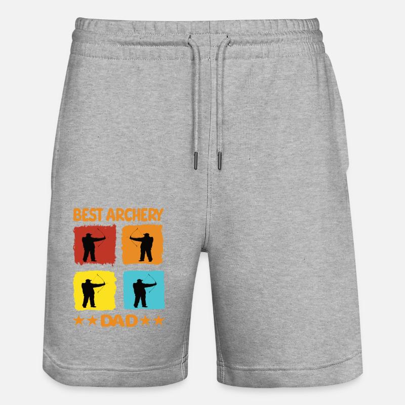 Best Archery Dad - Stanley/Stella Unisex Bio Joggingshorts Trainer - Grau meliert