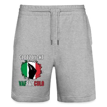 Italy Italian Vaffanculo - Stanley/Stella Trainer Unisex Organic Jogging Shorts - heather grey - Front - Nik (191cm) & Marisol (170cm)