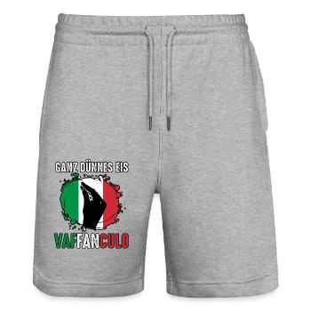 Italien Italiener Vaffanculo - Stanley/Stella Unisex Bio Joggingshorts Trainer  - Grau meliert - Vorne - Nik (191cm) & Marisol (170cm)