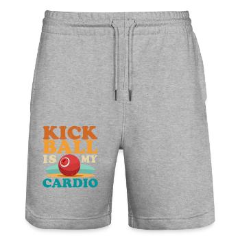 Kickball Kickballer Kickball Joueur de Kickball Cadeau - Short de jogging bio TRAINER Stanley/Stella unisexe - gris chiné - Devant - Nik (191cm) & Marisol (170cm)