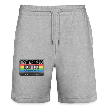 Le meilleur des années 1960 Vintage Cassette Retro Anniversaire - Short de jogging bio TRAINER Stanley/Stella unisexe - gris chiné - Devant - Nik (191cm) & Marisol (170cm)