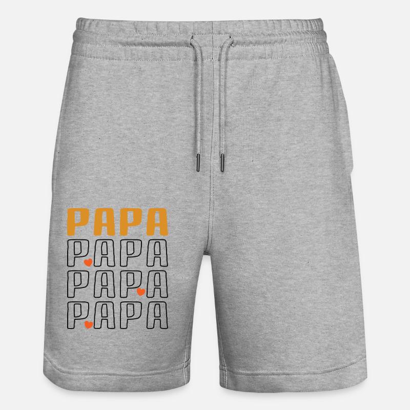 idee cadeau design pour PAPA - Short de jogging bio TRAINER Stanley/Stella unisexe - gris chiné