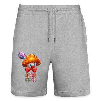 SUGAR RUSH - Stanley/Stella Trainer Unisex Organic Jogging Shorts - heather grey - Front - Nik (191cm) & Marisol (170cm)