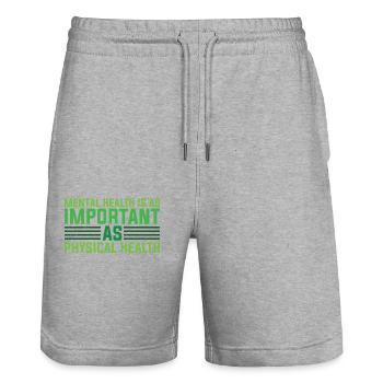 Santé mentale Stabilité mentale - Short de jogging bio TRAINER Stanley/Stella unisexe - gris chiné - Devant - Nik (191cm) & Marisol (170cm)