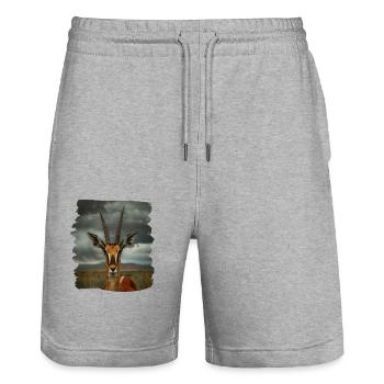 Antilope antilope antilope ouverte - Short de jogging bio TRAINER Stanley/Stella unisexe - gris chiné - Devant - Nik (191cm) & Marisol (170cm)