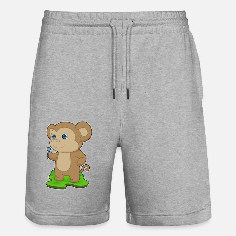 Monkey Dart Dart - Stanley/Stella Trainer Unisex Organic Jogging Shorts - heather grey