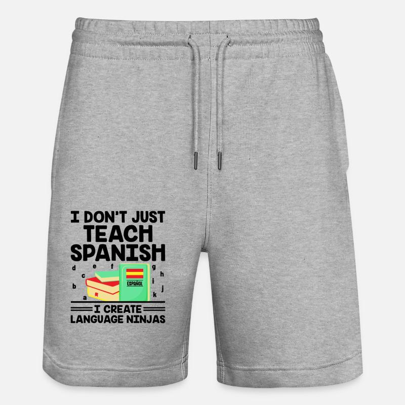 Fremdsprachenlehrer Schule Sprachlehrer - Stanley/Stella Unisex Bio Joggingshorts Trainer - Grau meliert