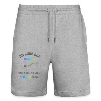 At the end of your nerves - Stanley/Stella Trainer Unisex Organic Jogging Shorts - heather grey - Front - Nik (191cm) & Marisol (170cm)