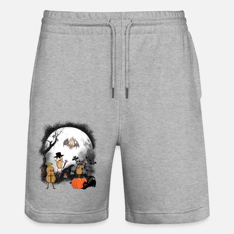Cacahuètes Cacahuète Halloween Minuit - Short de jogging bio TRAINER Stanley/Stella unisexe - gris chiné