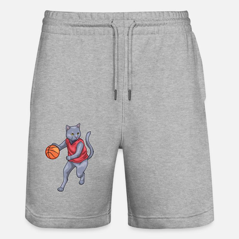Chat Basketteur Basketteur Basketball - Short de jogging bio TRAINER Stanley/Stella unisexe - gris chiné
