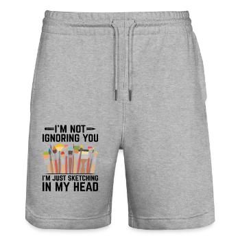 Kunstlehrer Schullehrer Lustige Kunstlehrer Scho - Stanley/Stella Unisex Bio Joggingshorts Trainer  - Grau meliert - Vorne - Nik (191cm) & Marisol (170cm)