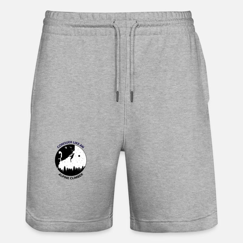 Conquer like an Alpine Climber Design - Stanley/Stella Trainer Unisex Organic Jogging Shorts - heather grey