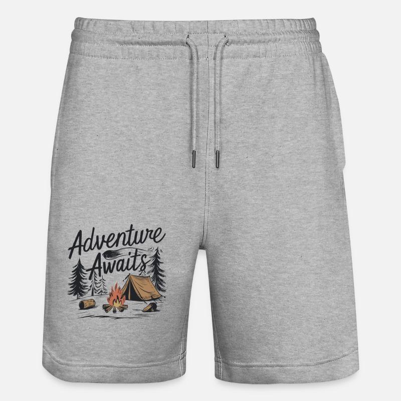 L’AVENTURE VOUS ATTEND - Short de jogging bio TRAINER Stanley/Stella unisexe - gris chiné