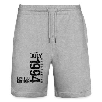 Geburtstag 1994 Juli 1994 Juli 1994 - Stanley/Stella Unisex Bio Joggingshorts Trainer  - Grau meliert - Vorne - Nik (191cm) & Marisol (170cm)