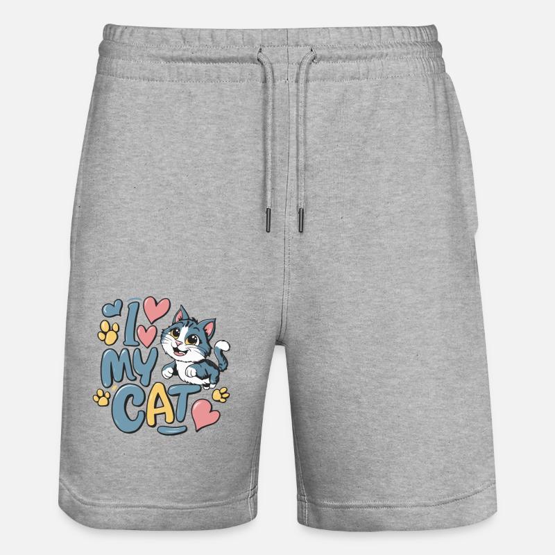 J’AIME MON CHAT - Short de jogging bio TRAINER Stanley/Stella unisexe - gris chiné