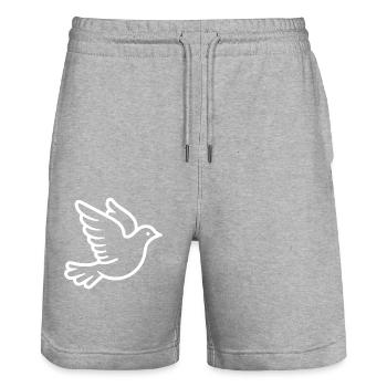 Colombe - Short de jogging bio TRAINER Stanley/Stella unisexe - gris chiné - Devant - Nik (191cm) & Marisol (170cm)