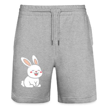 Little Baby Bunny - Stanley/Stella Trainer Unisex Organic Jogging Shorts - heather grey - Front - Nik (191cm) & Marisol (170cm)