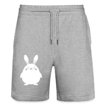 Little Baby Bunny - Stanley/Stella Trainer Unisex Organic Jogging Shorts - heather grey - Front - Nik (191cm) & Marisol (170cm)