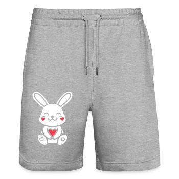 Little Baby Bunny - Stanley/Stella Trainer Unisex Organic Jogging Shorts - heather grey - Front - Nik (191cm) & Marisol (170cm)