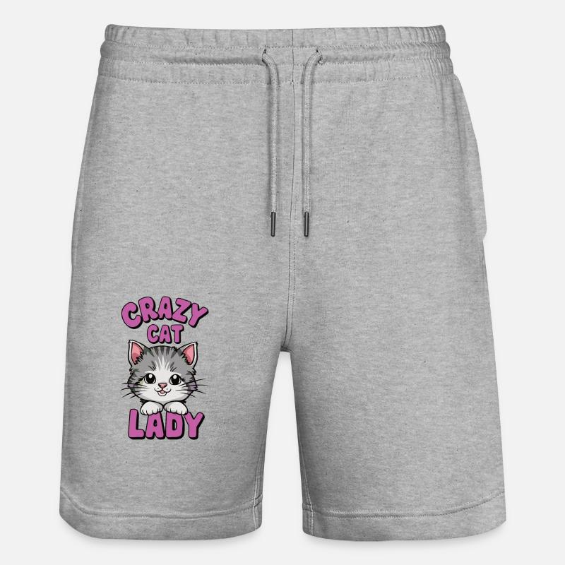dame chat folle - Short de jogging bio TRAINER Stanley/Stella unisexe - gris chiné