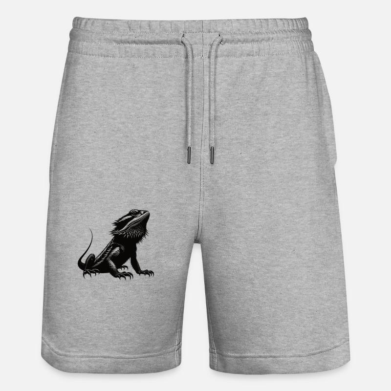 J’adore les dragons barbus - Short de jogging bio TRAINER Stanley/Stella unisexe - gris chiné