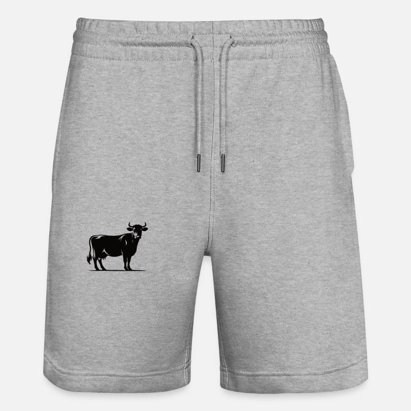 J’aime les vaches - Short de jogging bio TRAINER Stanley/Stella unisexe - gris chiné