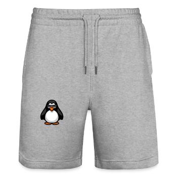 Pinguin mit Sonnenbrille lustiger Pinguin Tierliebhaber - Stanley/Stella Unisex Bio Joggingshorts Trainer  - Grau meliert - Vorne - Nik (191cm) & Marisol (170cm)