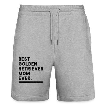 Beste Golden Retriever Mutter aller Zeiten Golden Retriever G - Stanley/Stella Unisex Bio Joggingshorts Trainer  - Grau meliert - Vorne - Nik (191cm) & Marisol (170cm)