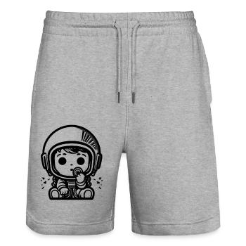 Helmeted Adventure - Stanley/Stella Trainer Unisex Organic Jogging Shorts - heather grey - Front - Nik (191cm) & Marisol (170cm)
