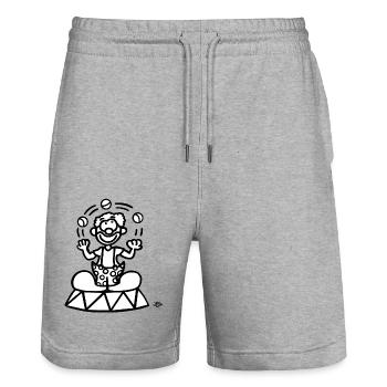 Ein Clown - Stanley/Stella Unisex Bio Joggingshorts Trainer  - Grau meliert - Vorne - Nik (191cm) & Marisol (170cm)