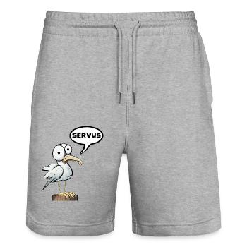 servus seagull North Sea Baltic Sea mood seagull - Stanley/Stella Trainer Unisex Organic Jogging Shorts - heather grey - Front - Nik (191cm) & Marisol (170cm)