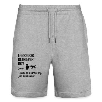 Labrador Retriever Boy Wie Ein normaler Boy Lab Do - Stanley/Stella Unisex Bio Joggingshorts Trainer  - Grau meliert - Vorne - Nik (191cm) & Marisol (170cm)