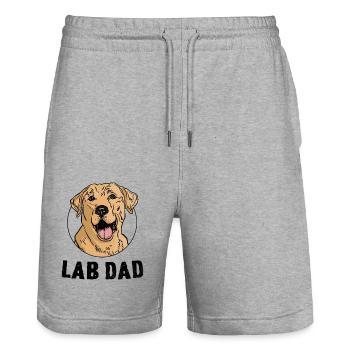 Lab Dad Labrador Retriever Labradors Dog Retriever - Short de jogging bio TRAINER Stanley/Stella unisexe - gris chiné - Devant - Nik (191cm) & Marisol (170cm)