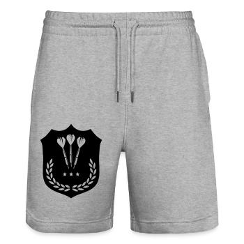 Pinces Armoiries - Short de jogging bio TRAINER Stanley/Stella unisexe - gris chiné - Devant - Nik (191cm) & Marisol (170cm)
