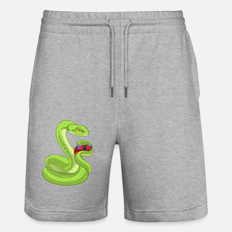 Snake Gamer Controller - Stanley/Stella Trainer Unisex Organic Jogging Shorts - heather grey