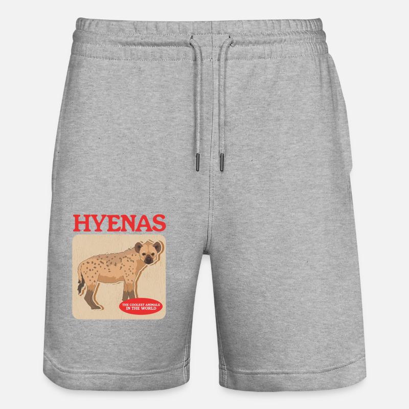 Hyäne Tüpfelhyäne Hyänen Geschenk - Stanley/Stella Unisex Bio Joggingshorts Trainer  - Grau meliert