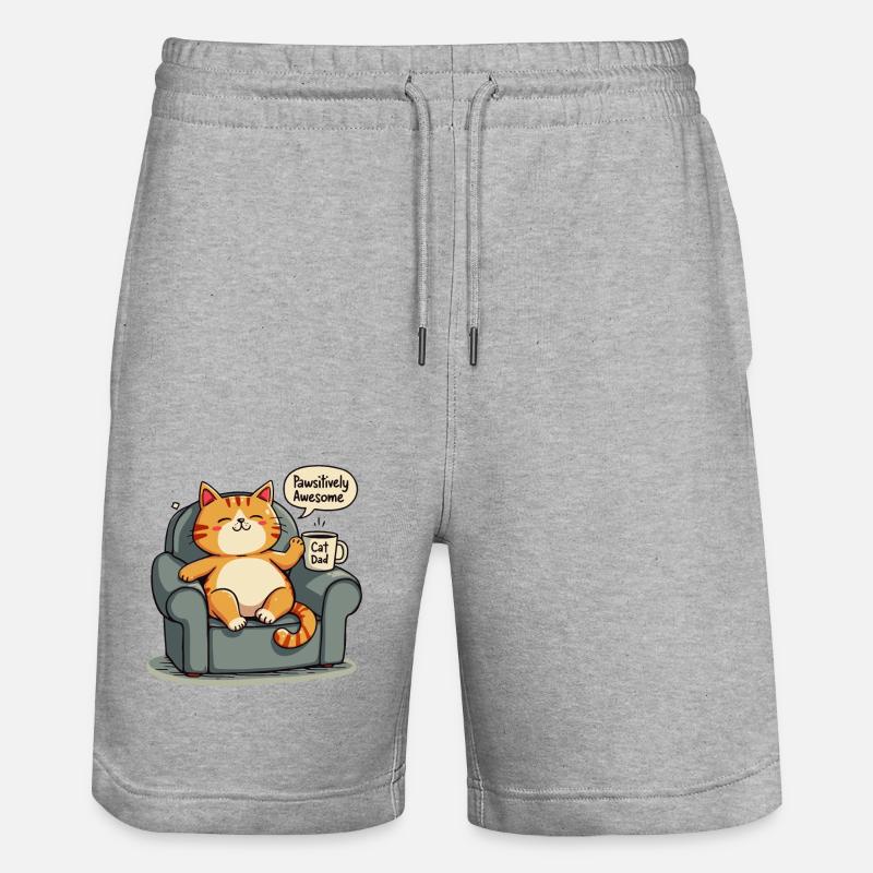 CHAT DAD - Short de jogging bio TRAINER Stanley/Stella unisexe - gris chiné